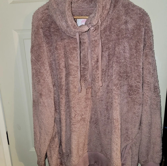 Womens XXL Members Mark Cozy Sherpa Plush Pullover Mauve - Picture 1 of 5